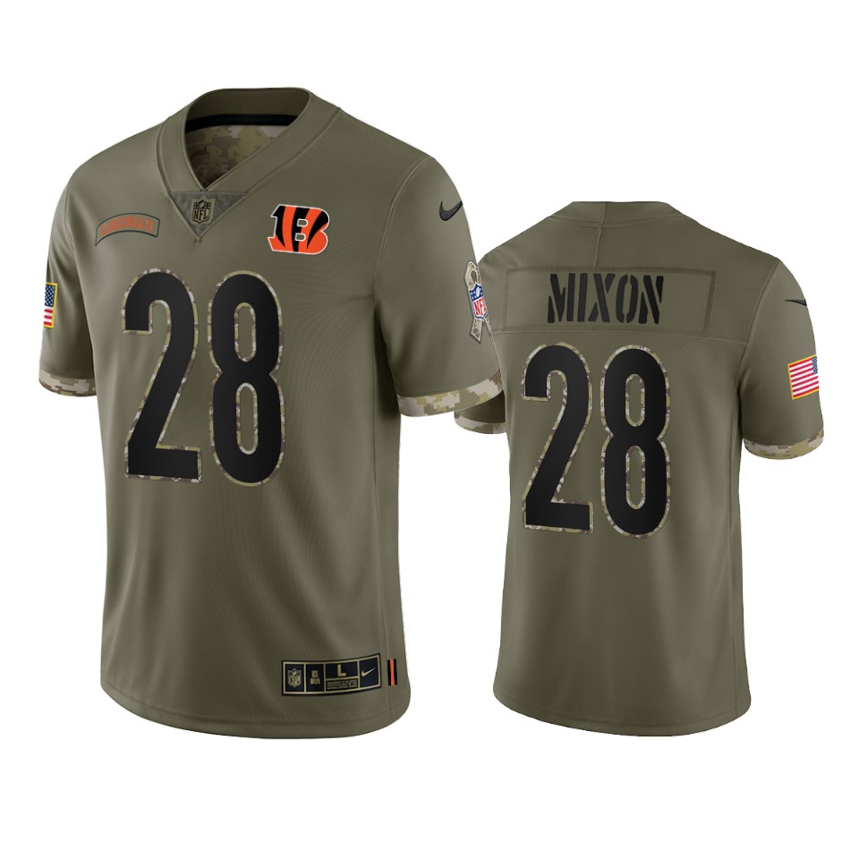 Joe Mixon Cincinnati Bengals Nike Olive 2022 Salute To Service Limited Jersey Joe Mixon Cincinnati Bengals Nike Olive 2022 Salute To Service Limited Jersey