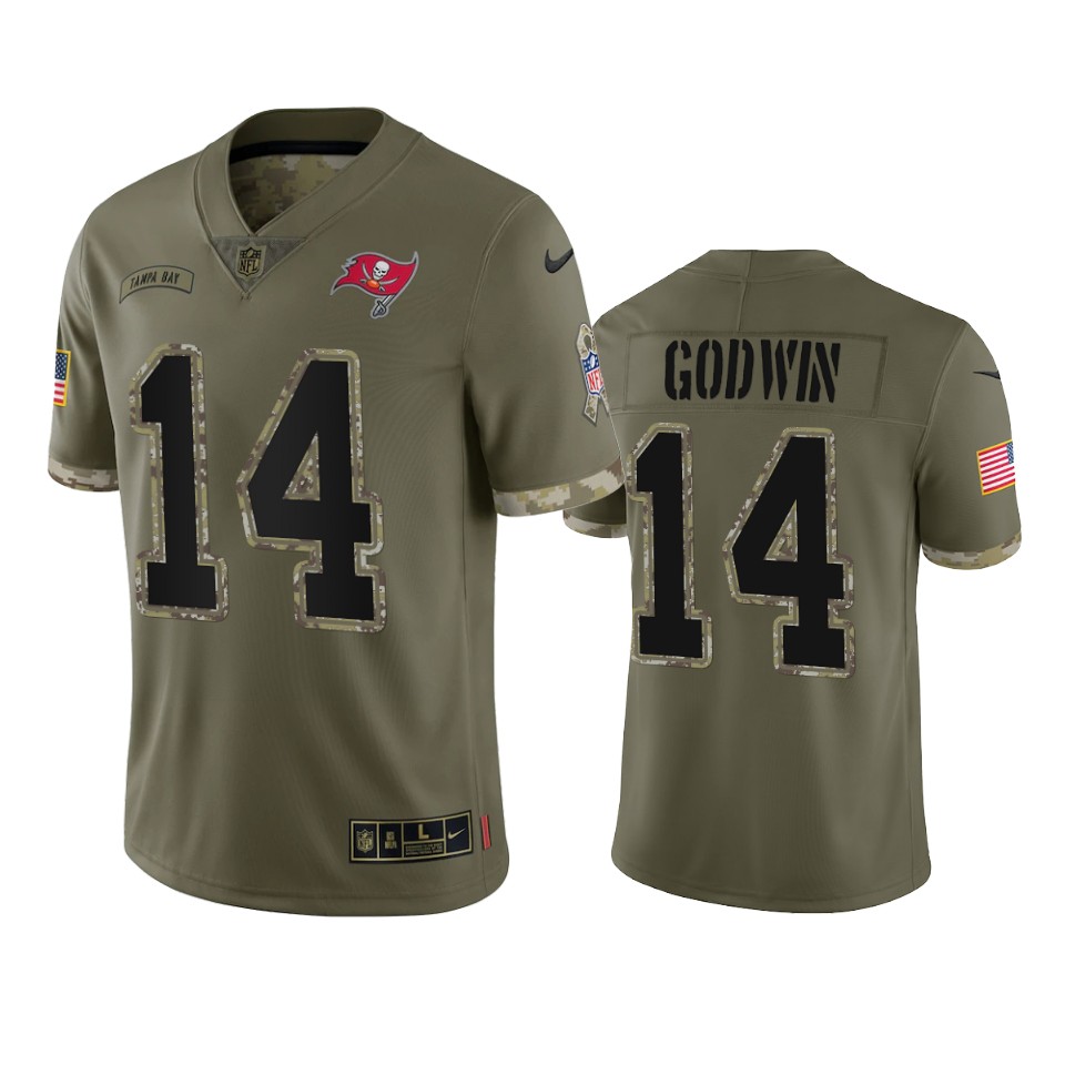 Tampa Bay Buccaneers Chris Godwin Nike Olive 2022 Salute To Service Limited Jersey Tampa Bay Buccaneers Chris Godwin Nike Olive 2022 Salute To Service Limited Jersey
