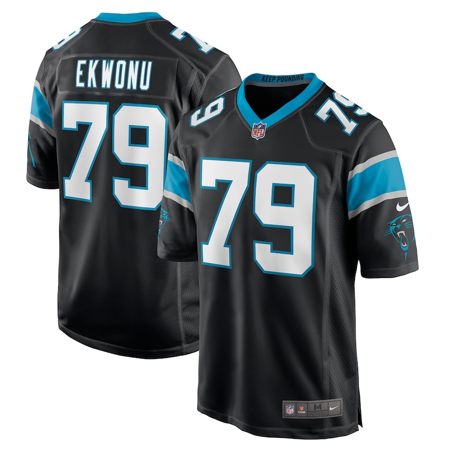 Men's 2022 Carolina Panthers Ikem Ekwonu Nike Black Jersey