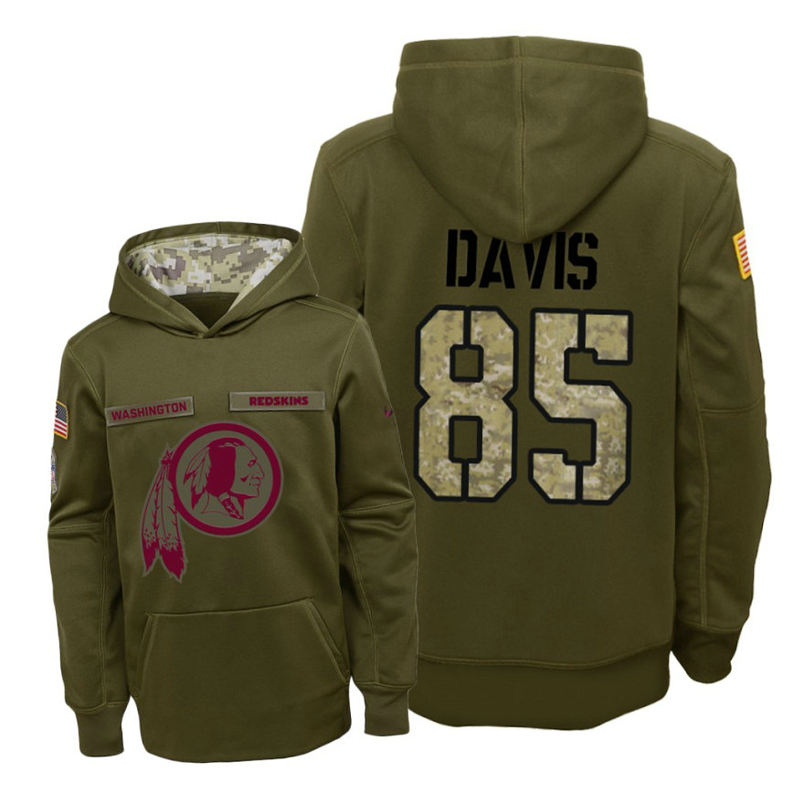 Youth Washington Redskins #85 Vernon Davis Olive Hoodie 2018 Salute To Service Youth Washington Redskins #85 Vernon Davis Olive Hoodie 2018 Salute To Service