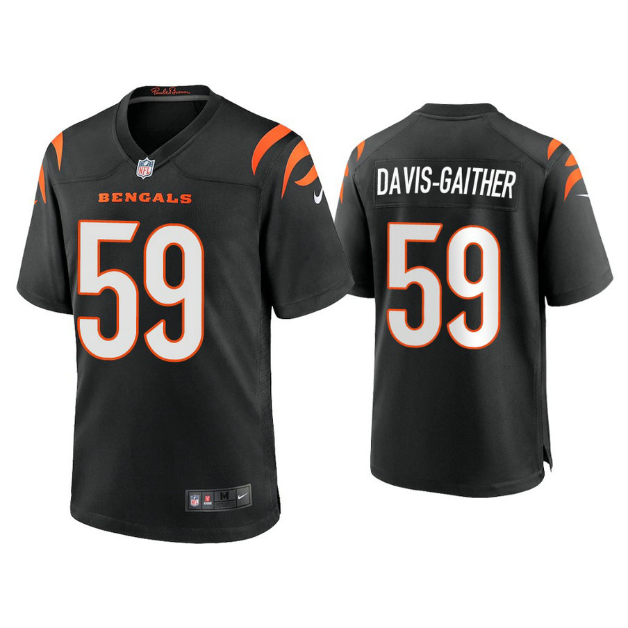 2021 Cincinnati Bengals #59 Akeem Davis-Gaither Black Game Jersey 2021 Cincinnati Bengals #59 Akeem Davis-Gaither Black Game Jersey
