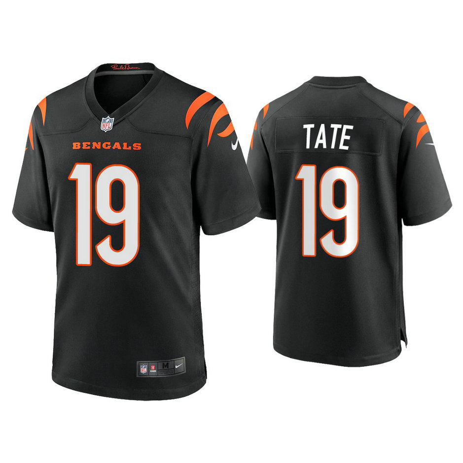 2021 Cincinnati Bengals #19 Auden Tate Black Game Jersey 2021 Cincinnati Bengals #19 Auden Tate Black Game Jersey