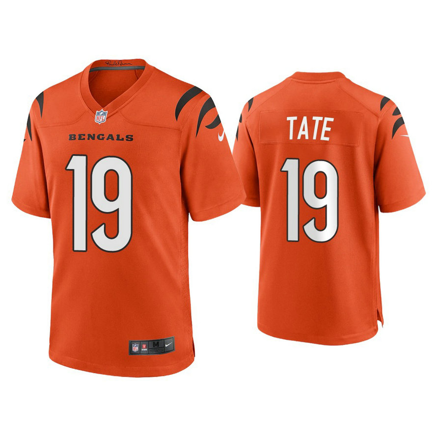 2021 Cincinnati Bengals #19 Auden Tate Orange Game Jersey 2021 Cincinnati Bengals #19 Auden Tate Orange Game Jersey