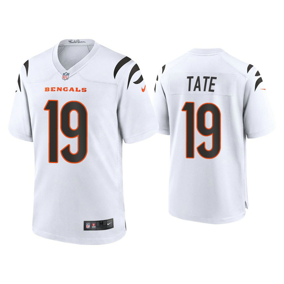 2021 Cincinnati Bengals #19 Auden Tate White Game Jersey 2021 Cincinnati Bengals #19 Auden Tate White Game Jersey