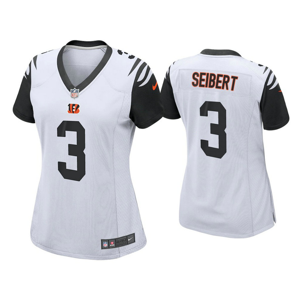 Women's 2021 Cincinnati Bengals #3 Austin Seibert Black Alternate Game Jersey With Super Bowl LVI Patch Women's 2021 Cincinnati Bengals #3 Austin Seibert Black Alternate Game Jersey With Super Bowl LVI Patch