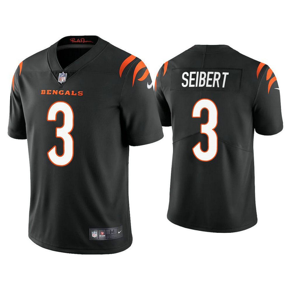 2021 Cincinnati Bengals #3 Austin Seibert Black Vapor Limited Jersey With Super Bowl LVI Patch