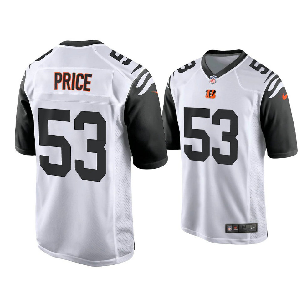 2021 Cincinnati Bengals #53 Billy Price White Game Jersey With Super Bowl LVI Patch