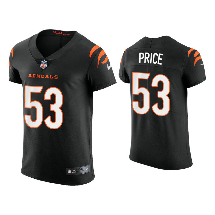 2021 Cincinnati Bengals #53 Billy Price Black Vapor Elite Jersey With Super Bowl LVI Patch 2021 Cincinnati Bengals #53 Billy Price Black Vapor Elite Jersey With Super Bowl LVI Patch