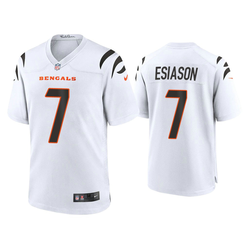 2021 Cincinnati Bengals #7 Boomer Esiason White Game Jersey With Super Bowl LVI Patch 2021 Cincinnati Bengals #7 Boomer Esiason White Game Jersey With Super Bowl LVI Patch