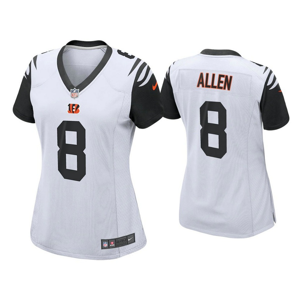 Women's 2021 Cincinnati Bengals #8 Brandon Allen Black Alternate Game Jersey With Super Bowl LVI Patch