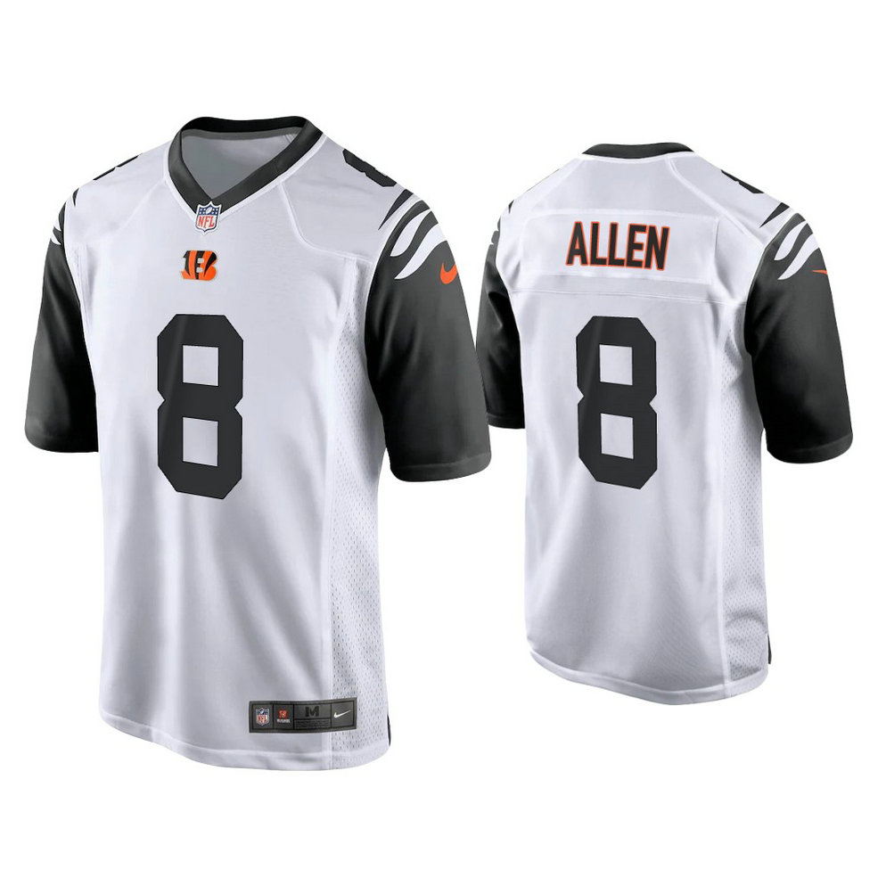 2021 Cincinnati Bengals #8 Brandon Allen White Game Jersey With Super Bowl LVI Patch 2021 Cincinnati Bengals #8 Brandon Allen White Game Jersey With Super Bowl LVI Patch