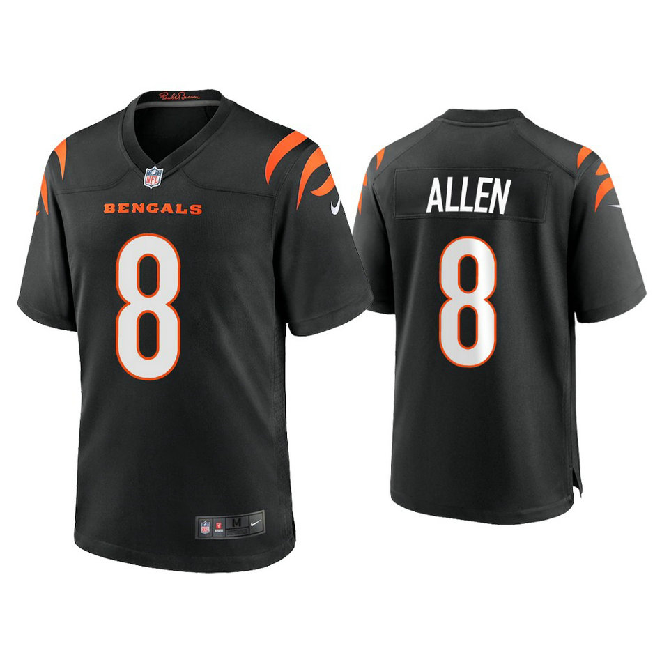 2021 Cincinnati Bengals #8 Brandon Allen Black Game Jersey With Super Bowl LVI Patch 2021 Cincinnati Bengals #8 Brandon Allen Black Game Jersey With Super Bowl LVI Patch