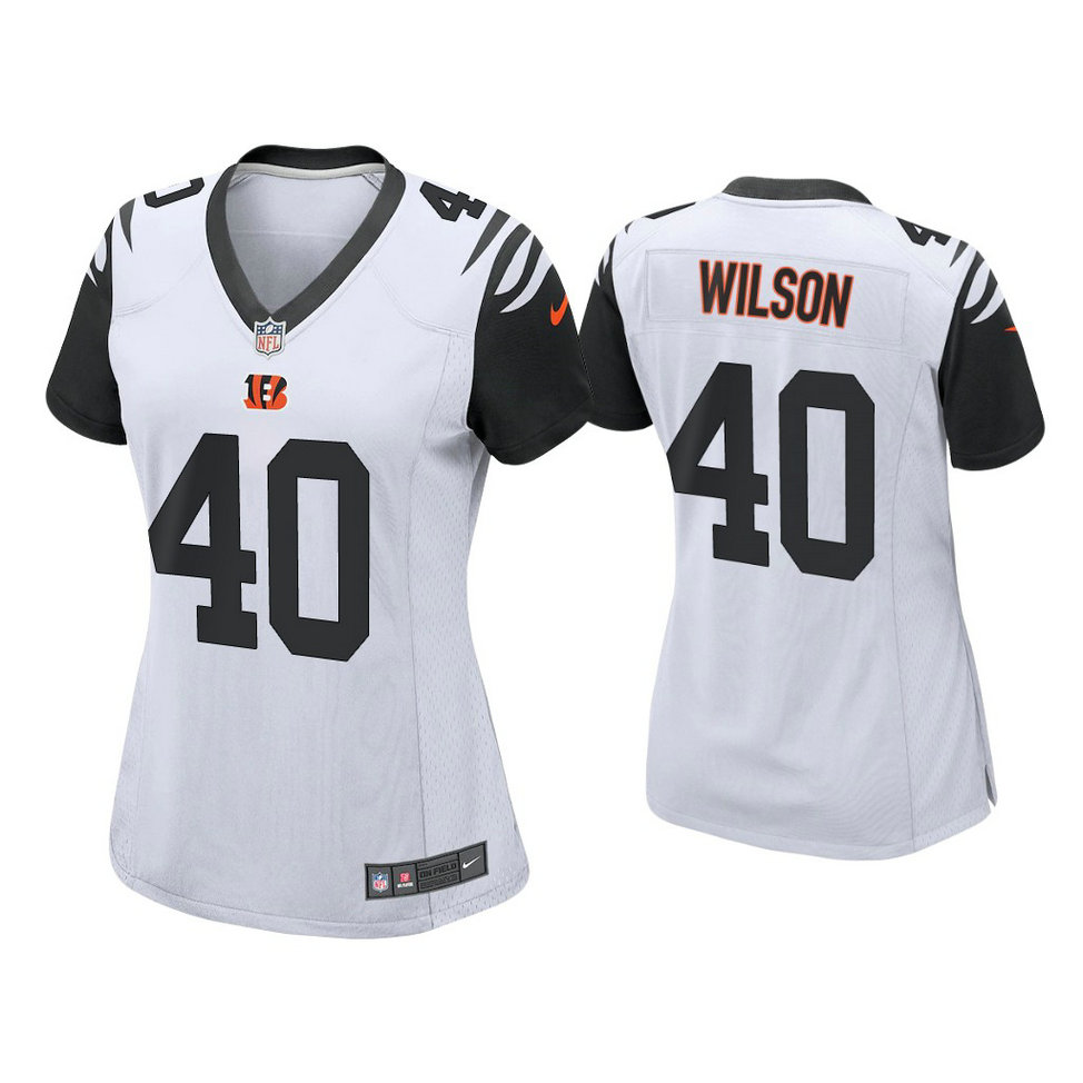 Women's 2021 Cincinnati Bengals #40 Brandon Wilson Black Alternate Game Jersey With Super Bowl LVI Patch