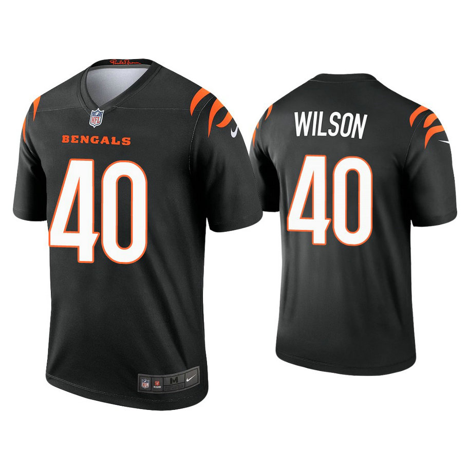 2021 Cincinnati Bengals #40 Brandon Wilson Black Jersey With Super Bowl LVI Patch 2021 Cincinnati Bengals #40 Brandon Wilson Black Jersey With Super Bowl LVI Patch