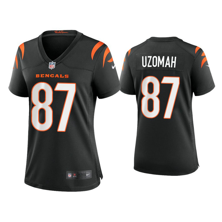 Women's 2021 Cincinnati Bengals #87 C.J. Uzomah Black Game Jersey