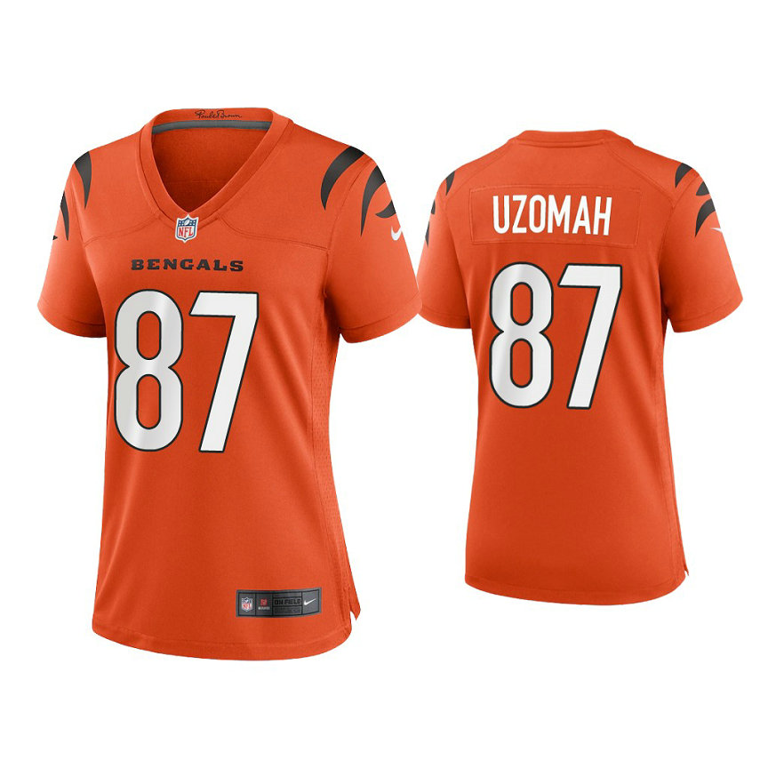 Women's 2021 Cincinnati Bengals #87 C.J. Uzomah Orange Game Jersey