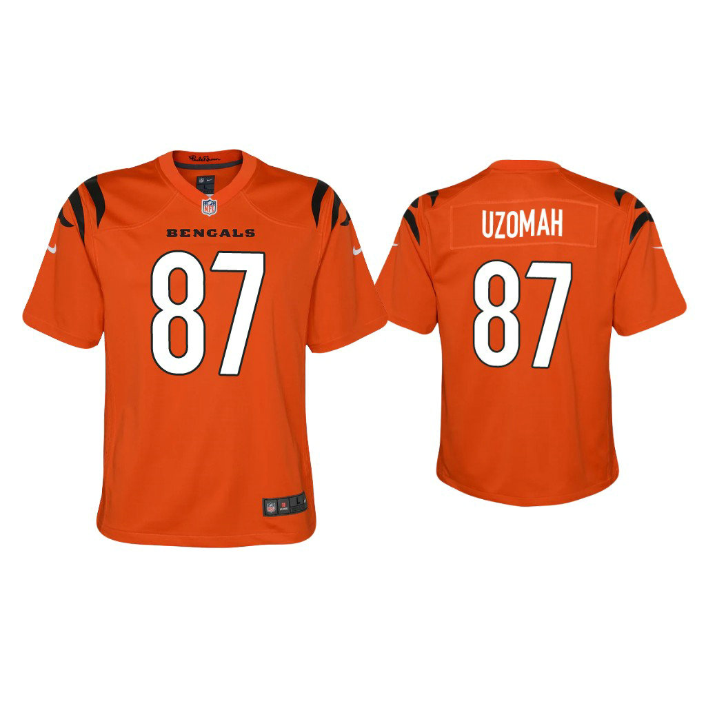 Youth 2021 Cincinnati Bengals #87 C.J. Uzomah Orange Game Jersey Youth 2021 Cincinnati Bengals #87 C.J. Uzomah Orange Game Jersey