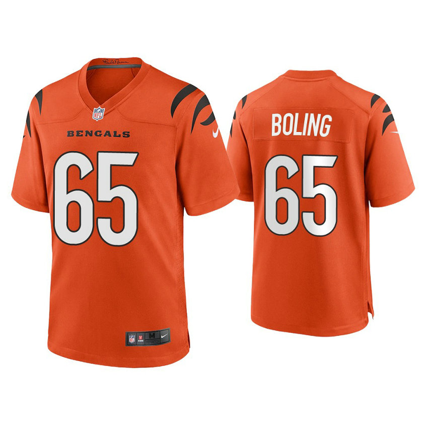 2021 Cincinnati Bengals #65 Clint Boling Orange Game Jersey