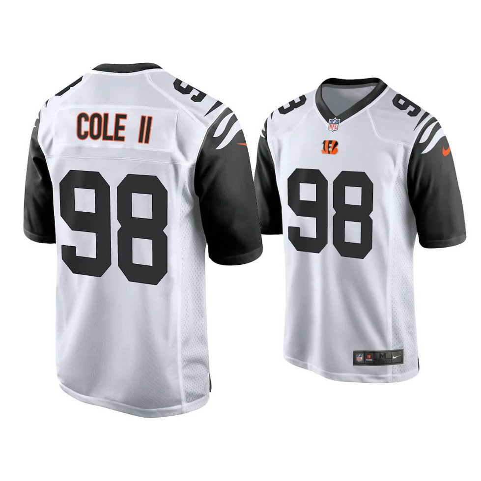 2021 Cincinnati Bengals #98 D.J. Reader White Game Jersey With Super Bowl LVI Patch 2021 Cincinnati Bengals #98 D.J. Reader White Game Jersey With Super Bowl LVI Patch