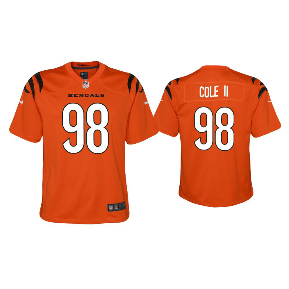 Youth 2021 Cincinnati Bengals #98 D.J. Reader Orange Game Jersey
