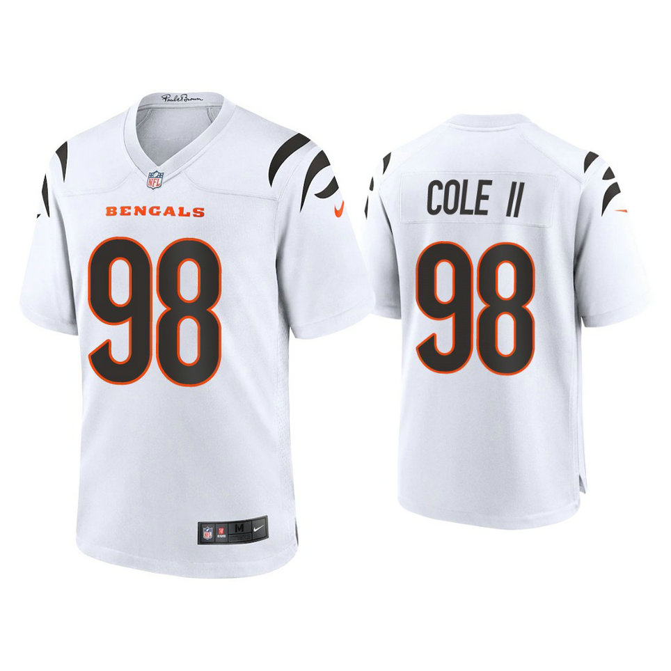 2021 Cincinnati Bengals #98 D.J. Reader White Game Jersey With Super Bowl LVI Patch 2021 Cincinnati Bengals #98 D.J. Reader White Game Jersey With Super Bowl LVI Patch