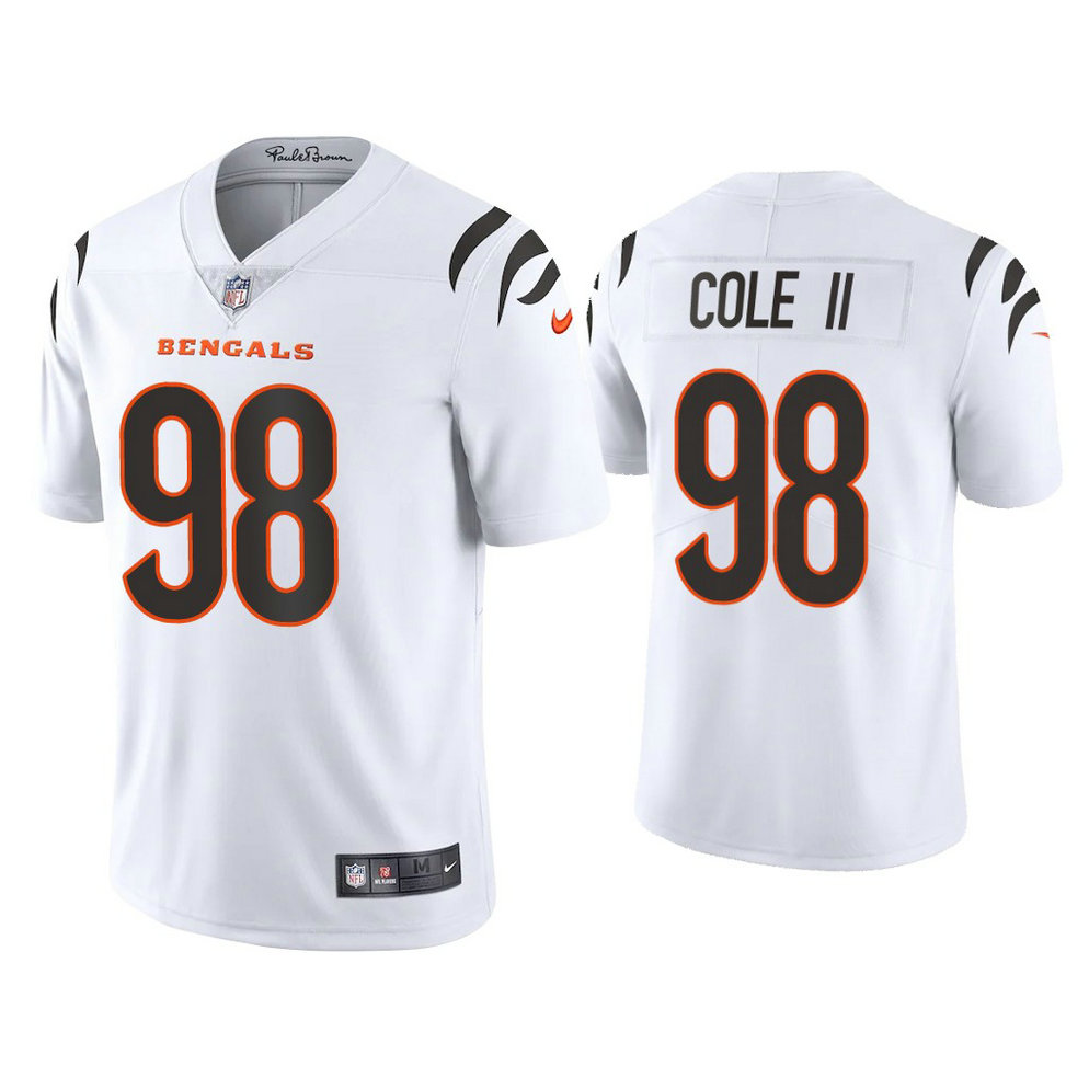 2021 Cincinnati Bengals #98 D.J. Reader White Vapor Limited Jersey With Super Bowl LVI Patch 2021 Cincinnati Bengals #98 D.J. Reader White Vapor Limited Jersey With Super Bowl LVI Patch