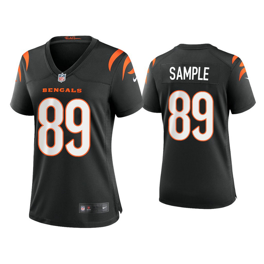 Women's 2021 Cincinnati Bengals #89 Drew Sample Black Game Jersey Women's 2021 Cincinnati Bengals #89 Drew Sample Black Game Jersey