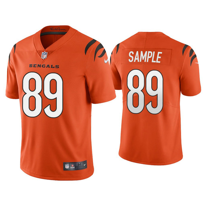 2021 Cincinnati Bengals #89 Drew Sample Orange Vapor Limited Jersey 2021 Cincinnati Bengals #89 Drew Sample Orange Vapor Limited Jersey