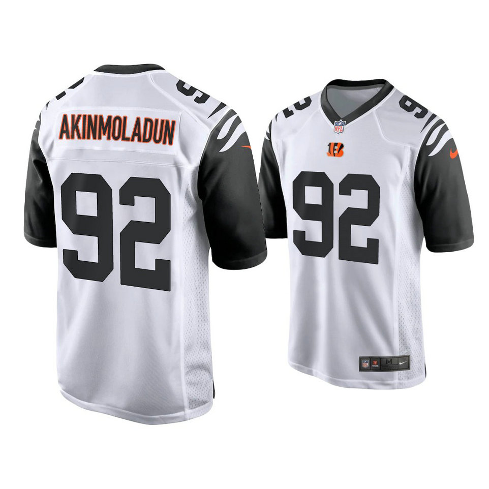 2021 Cincinnati Bengals #92 Freedom Akinmoladun White Game Jersey