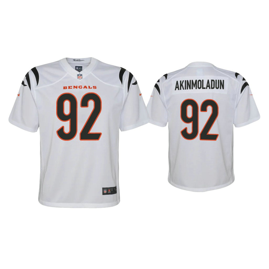 Youth 2021 Cincinnati Bengals #92 Freedom Akinmoladun White Game Jersey Youth 2021 Cincinnati Bengals #92 Freedom Akinmoladun White Game Jersey