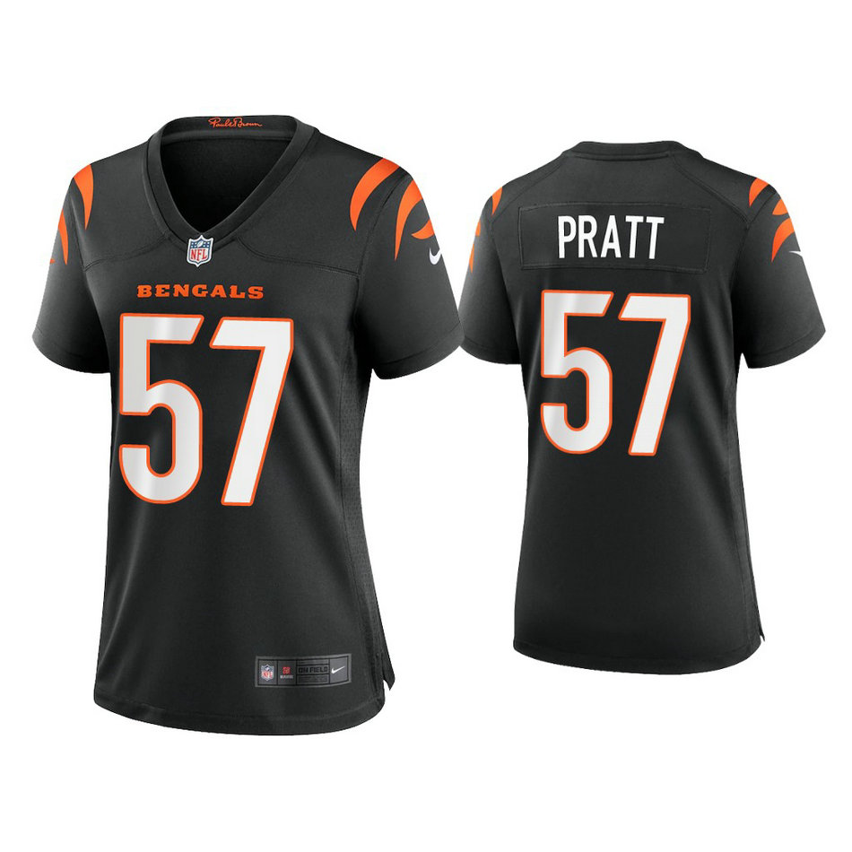 Women's 2021 Cincinnati Bengals #57 Germaine Pratt Black Game Jersey