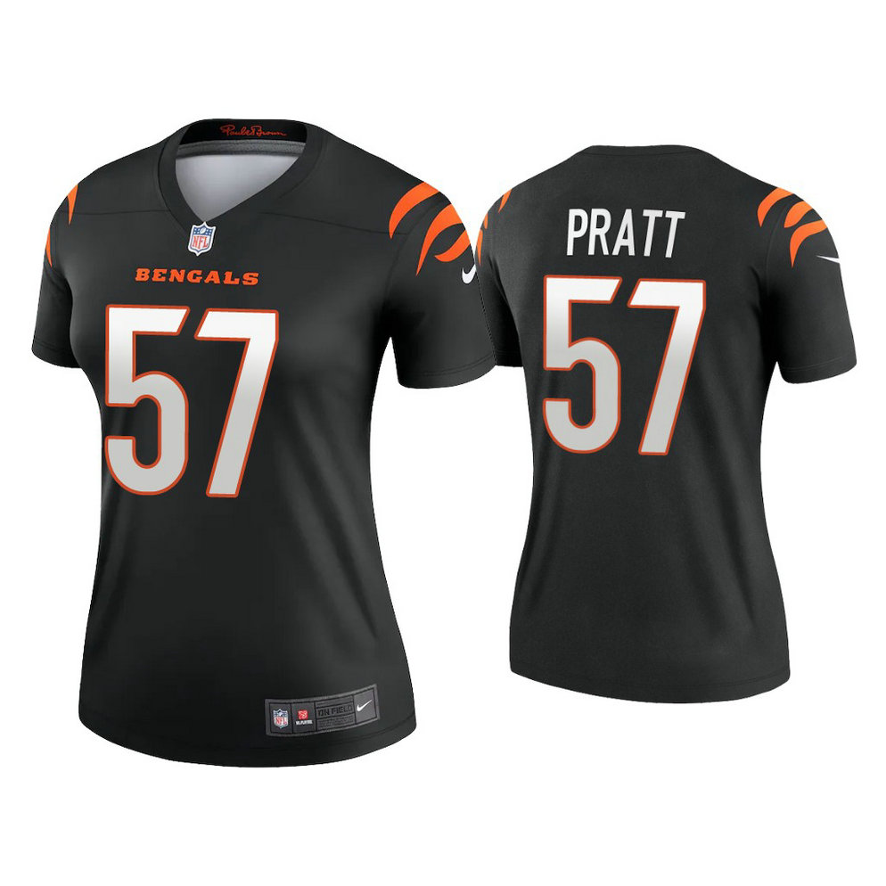 Women's 2021 Cincinnati Bengals #57 Germaine Pratt Black Jersey