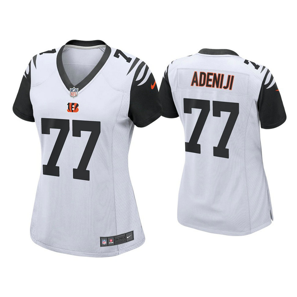 Women's 2021 Cincinnati Bengals #77 Hakeem Adeniji Black Alternate Game Jersey Women's 2021 Cincinnati Bengals #77 Hakeem Adeniji Black Alternate Game Jersey