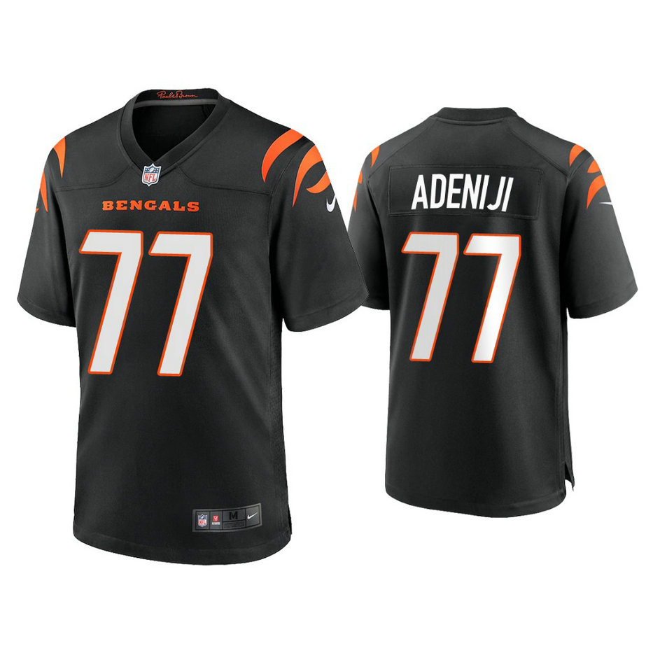 2021 Cincinnati Bengals #77 Hakeem Adeniji Black Game Jersey 2021 Cincinnati Bengals #77 Hakeem Adeniji Black Game Jersey