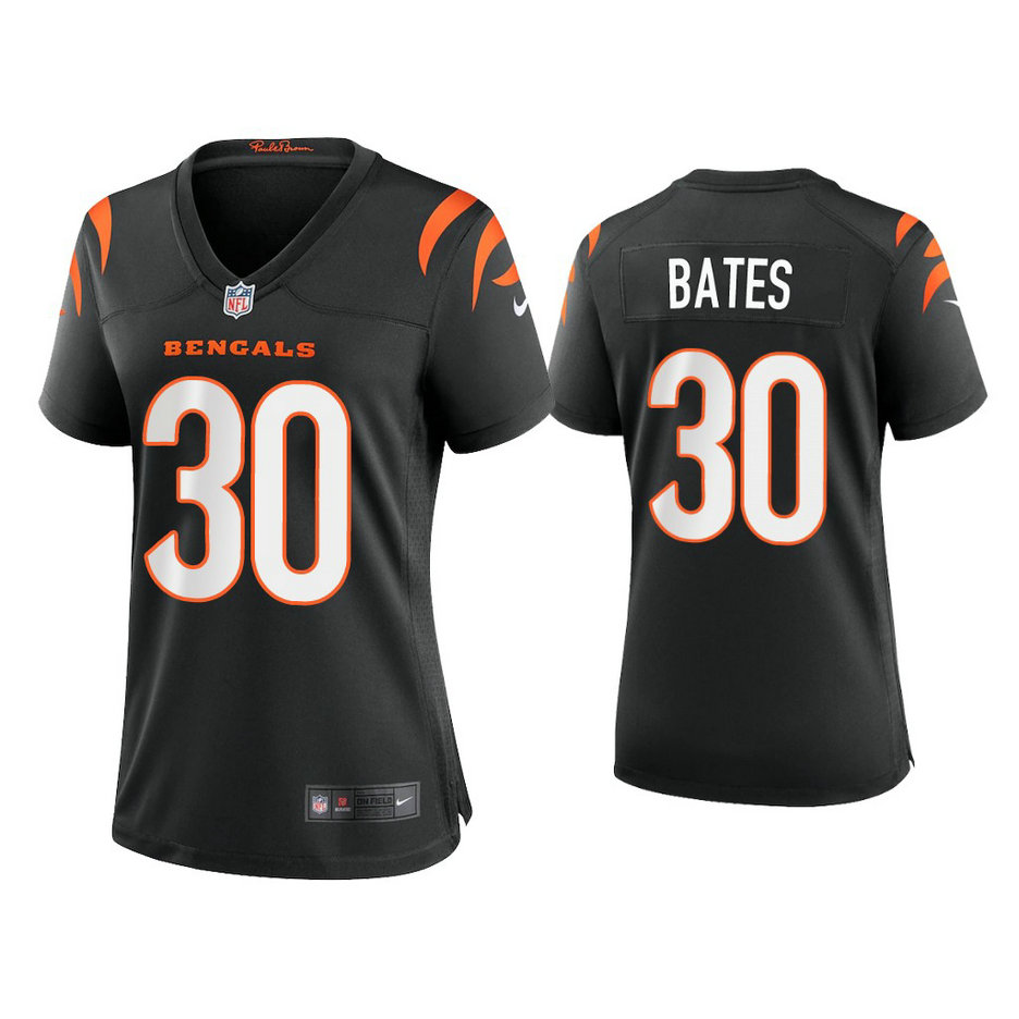 Women's 2021 Cincinnati Bengals #30 Jessie Bates III Black Game Jersey Women's 2021 Cincinnati Bengals #30 Jessie Bates III Black Game Jersey