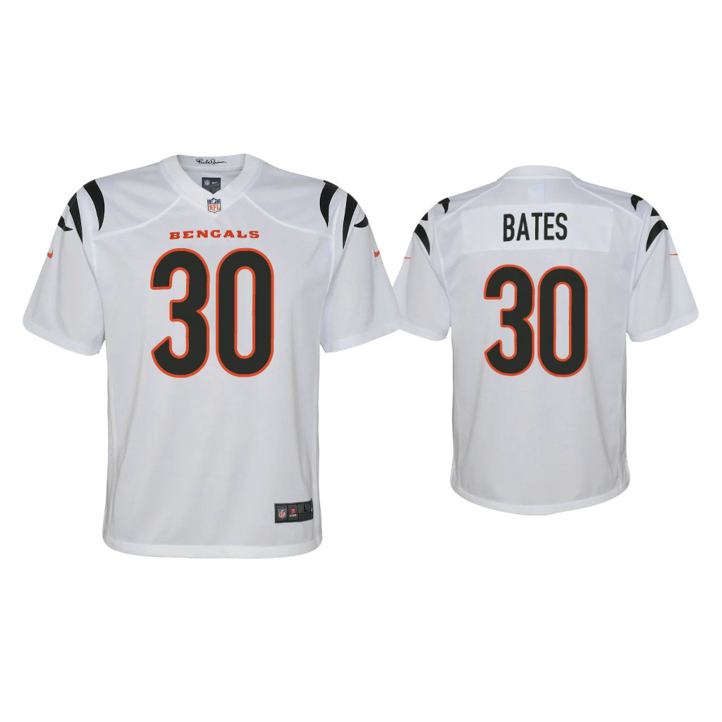 Youth 2021 Cincinnati Bengals #30 Jessie Bates III White Game Jersey Youth 2021 Cincinnati Bengals #30 Jessie Bates III White Game Jersey