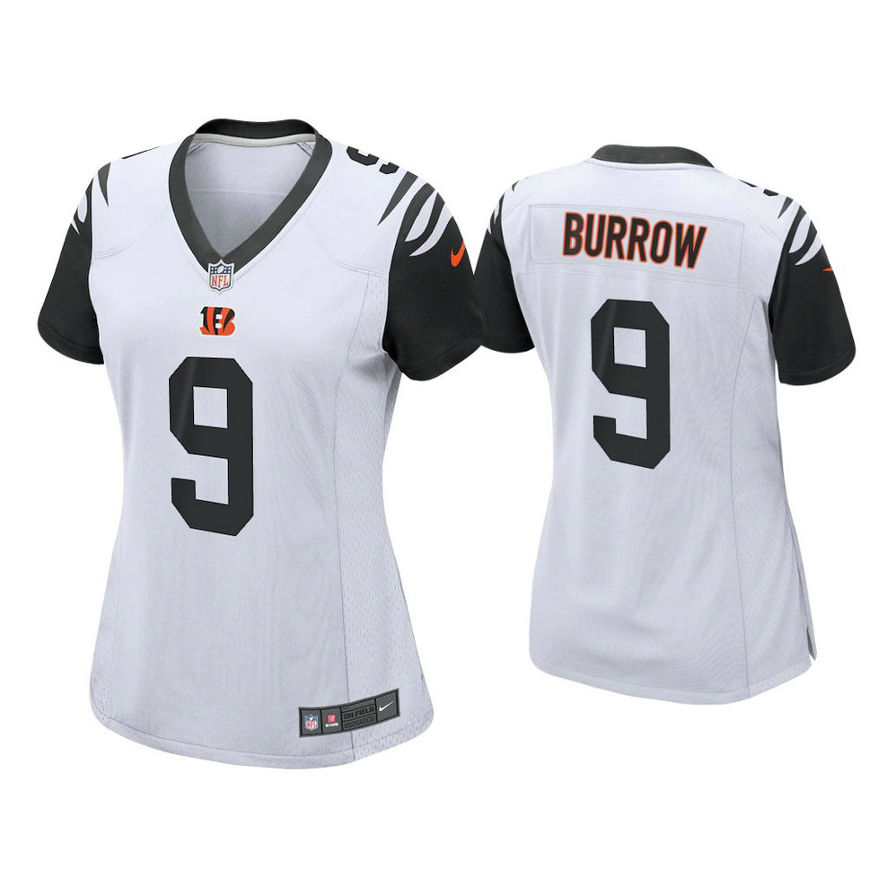 Women's 2021 Cincinnati Bengals #9 Joe Burrow Black Alternate Game Jersey Women's 2021 Cincinnati Bengals #9 Joe Burrow Black Alternate Game Jersey