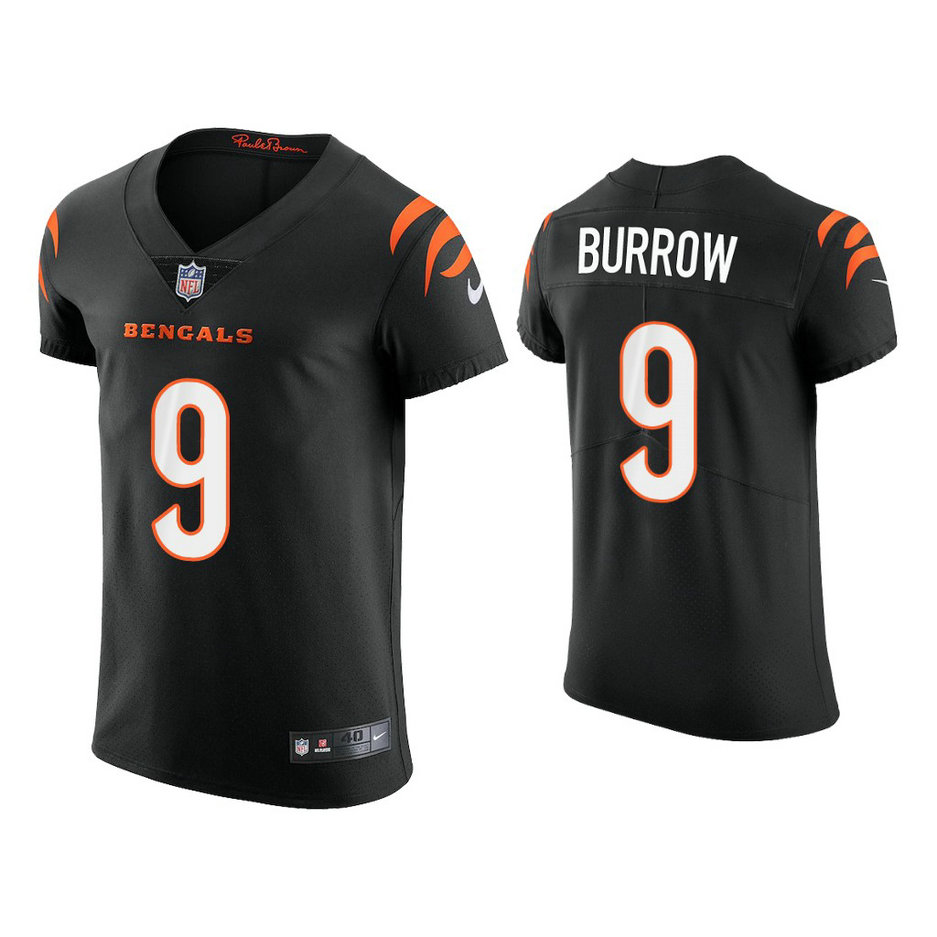 2021 Cincinnati Bengals #9 Joe Burrow Black Vapor Elite Jersey