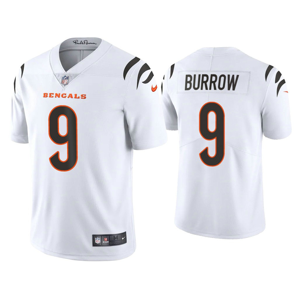 2021 Cincinnati Bengals #9 Joe Burrow White Vapor Limited Jersey
