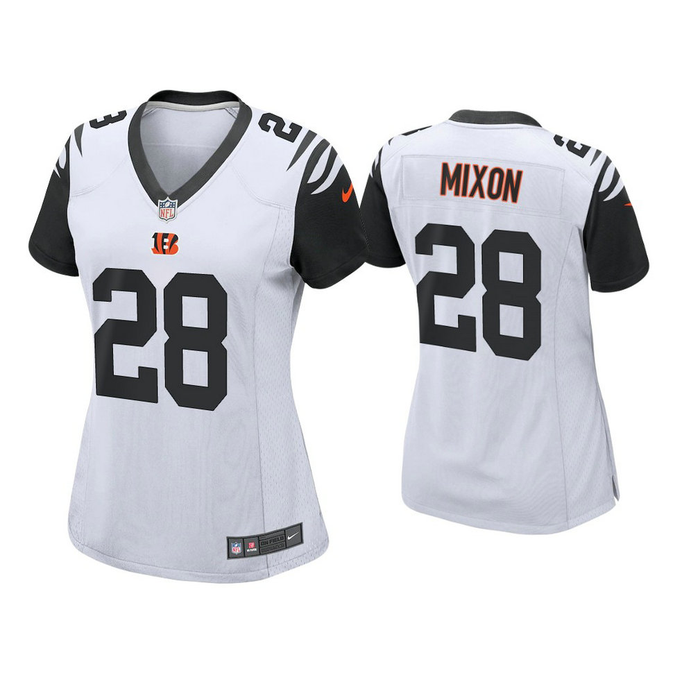 Women's 2021 Cincinnati Bengals #28 Joe Mixon Black Alternate Game Jersey