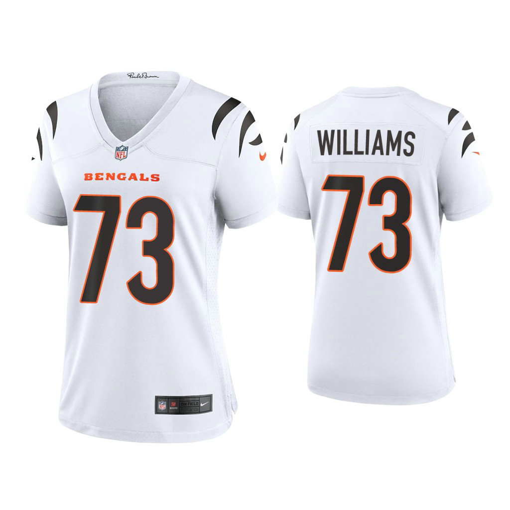 Women's 2021 Cincinnati Bengals #73 Jonah Williams White Game Jersey