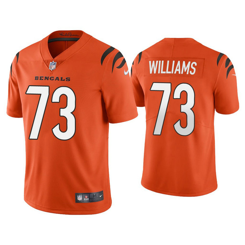 2021 Cincinnati Bengals #73 Jonah Williams Orange Vapor Limited Jersey