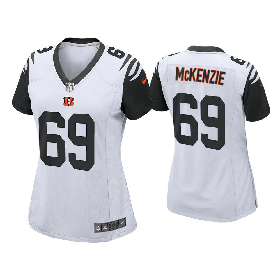 Women's 2021 Cincinnati Bengals #69 Kahlil McKenzie Black Alternate Game Jersey With Super Bowl LVI Patch