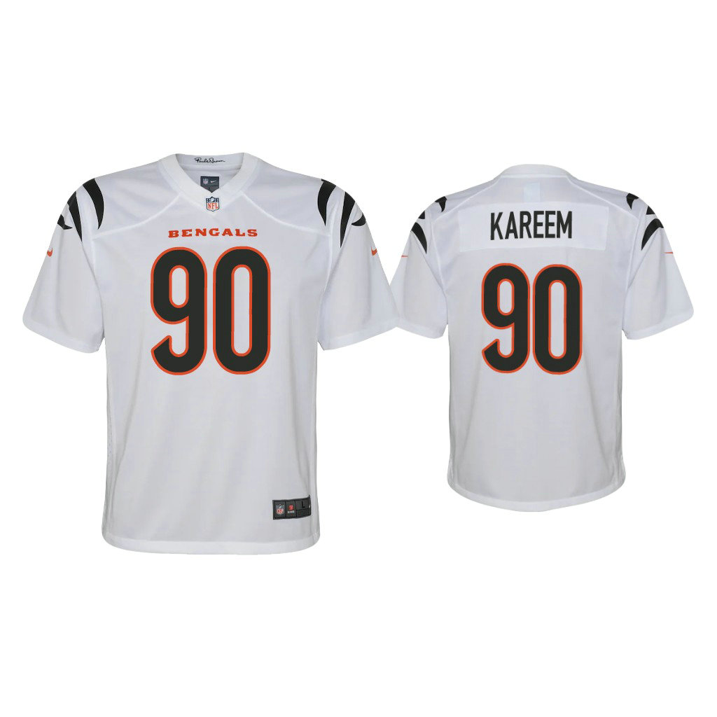 Youth 2021 Cincinnati Bengals #90 Khalid Kareem White Game Jersey Youth 2021 Cincinnati Bengals #90 Khalid Kareem White Game Jersey