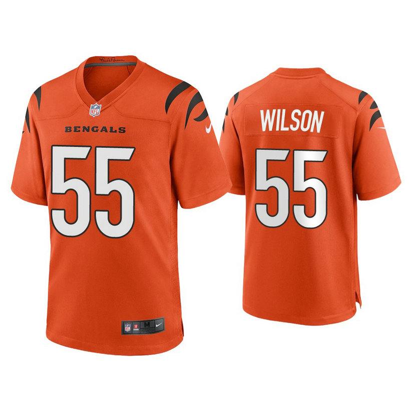 2021 Cincinnati Bengals #55 Logan Wilson Orange Game Jersey