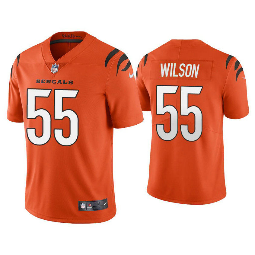 2021 Cincinnati Bengals #55 Logan Wilson Orange Vapor Limited Jersey