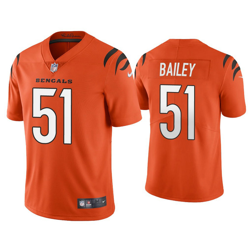 2021 Cincinnati Bengals #51 Markus Bailey Orange Vapor Limited Jersey