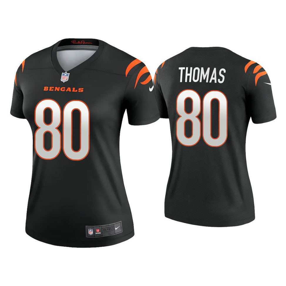 Women's 2021 Cincinnati Bengals #80 Mike Thomas Black Jersey
