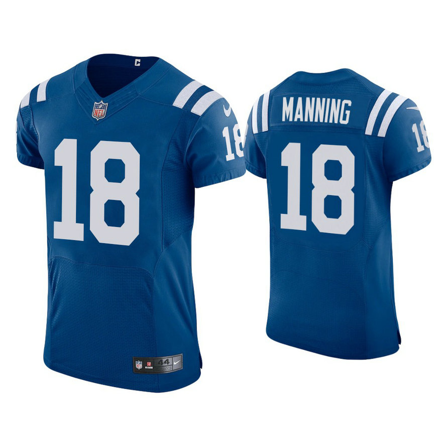 2021 Indianapolis Colts #18 Peyton Manning Royal Vapor Elite Jersey