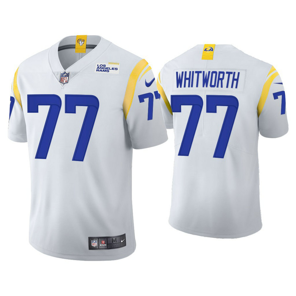 2021 Los Angeles Rams #77 Andrew Whitworth White Limited Alternate Jersey 2021 Los Angeles Rams #77 Andrew Whitworth White Limited Alternate Jersey